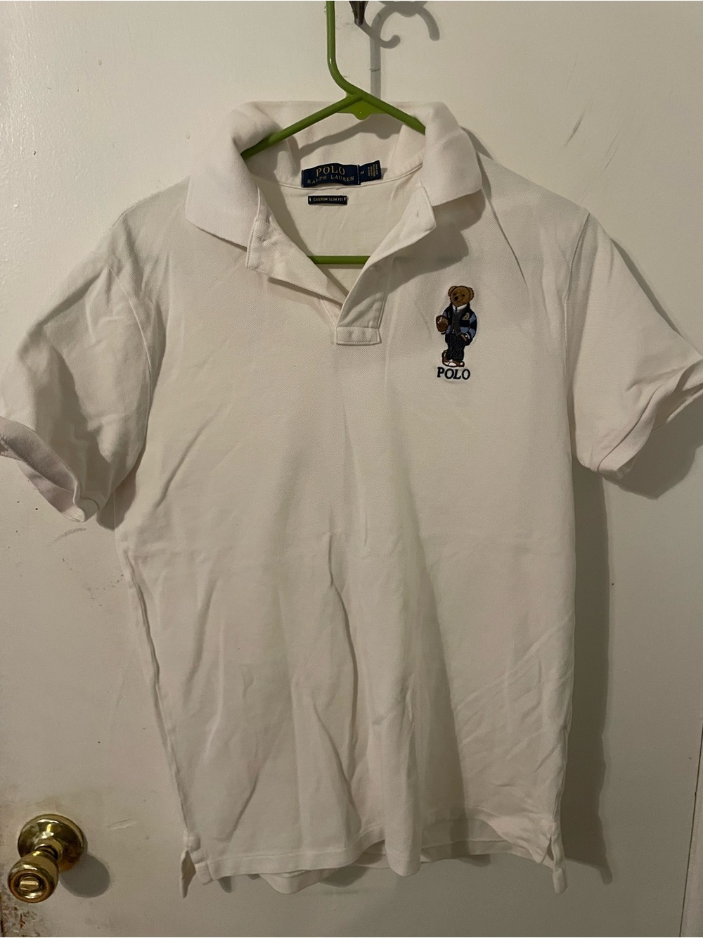 Ralph Lauren White Polo with Polo Bear Embroidery
